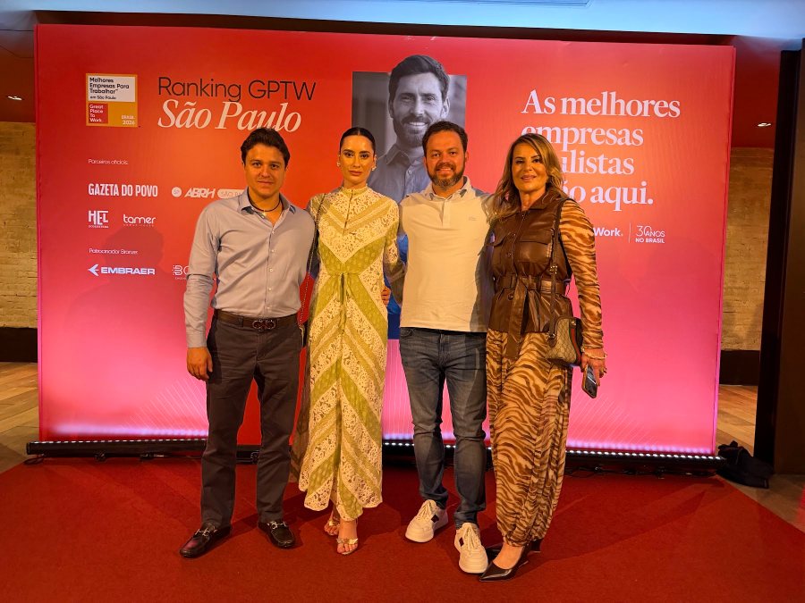 Fabiano Marinho e Stela Patelli no evento do Ranking GPTW São Paulo